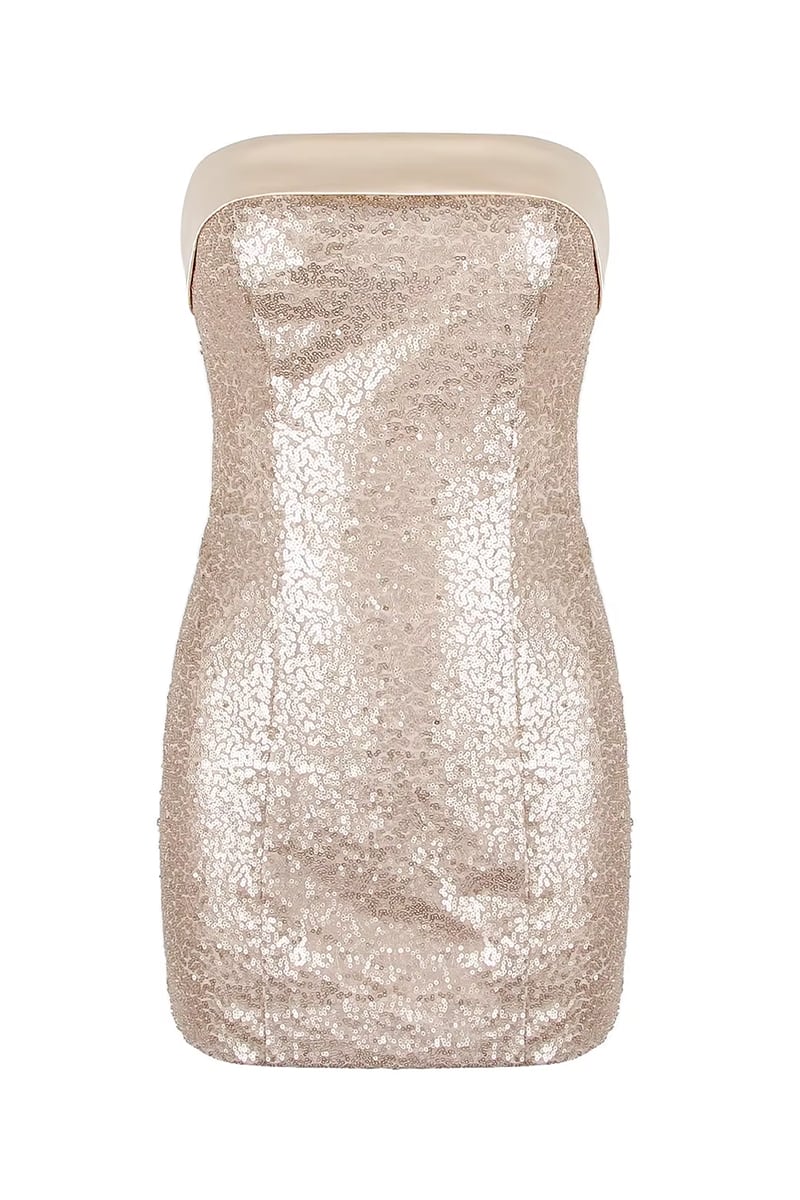 Pristine Sequin Bandeau Mini Dress | Jewelclues