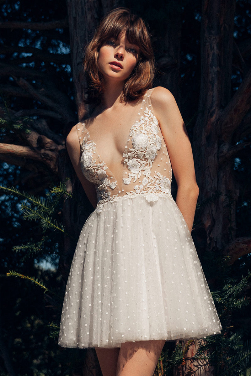 Radiant Blossom Embroidered Lace Dress | Jewelclues | #color_white