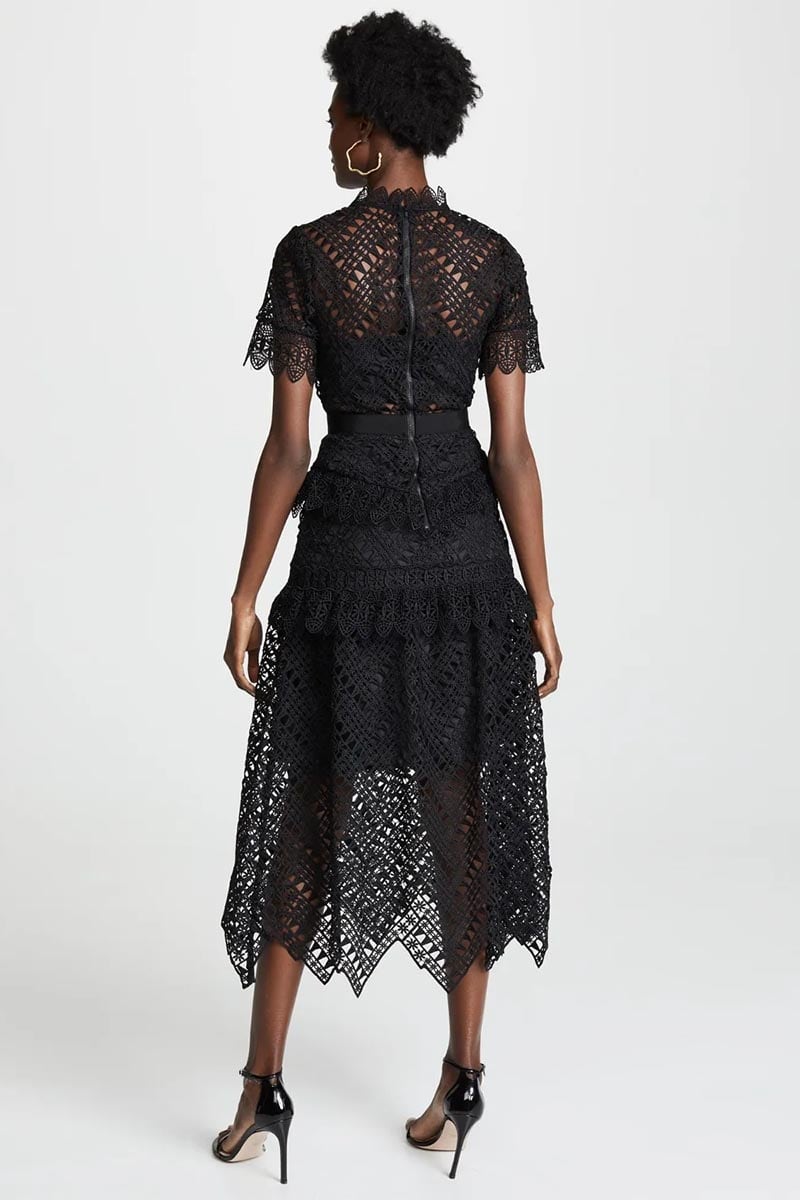 Remy Black Lace Midi Dress | Jewelclues