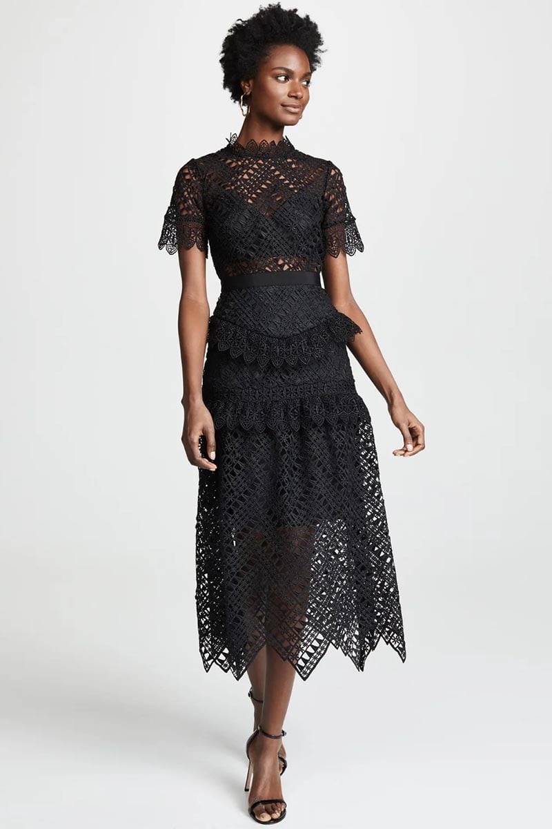 Remy Black Lace Midi Dress | Jewelclues