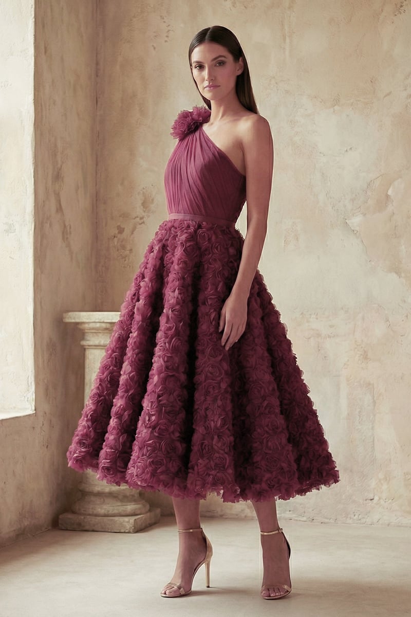 Roma One-Shoulder Midi Dress | JewelClues