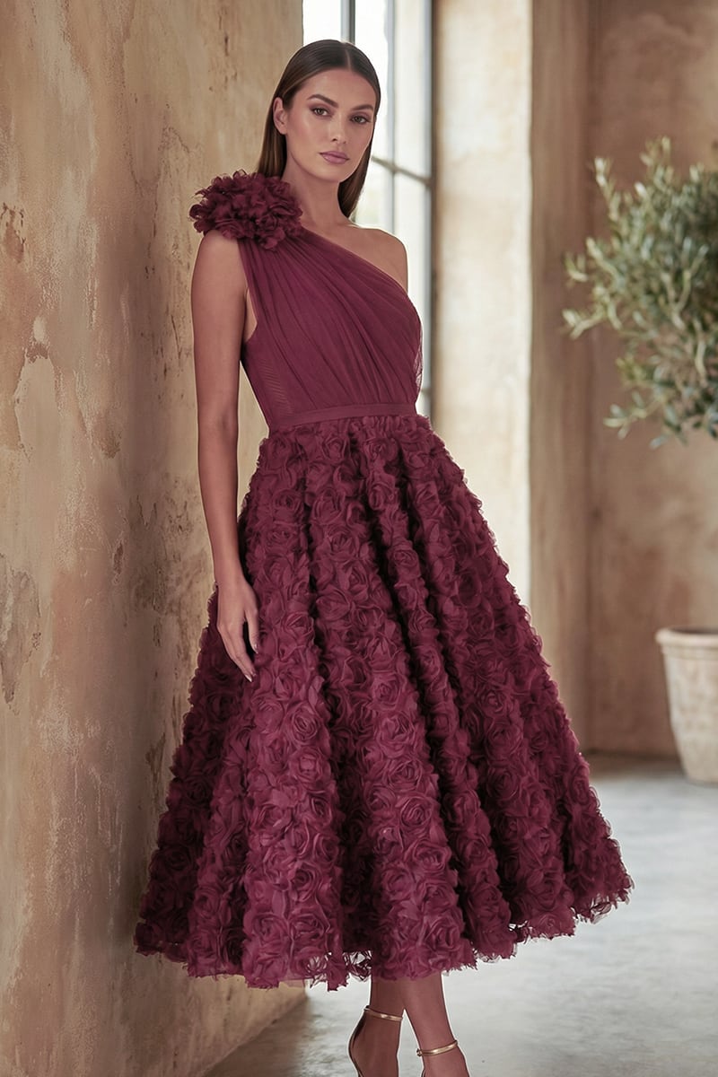 Roma One-Shoulder Midi Dress | JewelClues