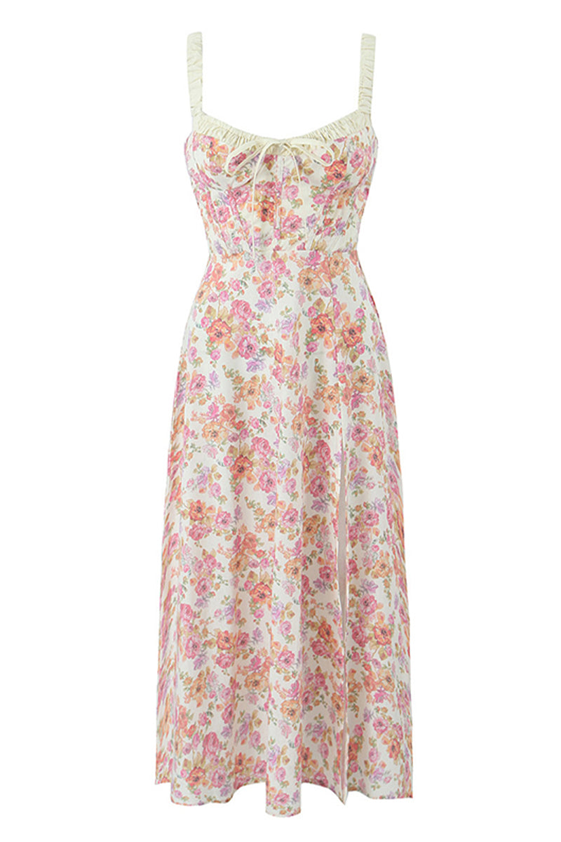 Color_Pink | Romance Reason Floral Print Midi Dress | Jewelclues