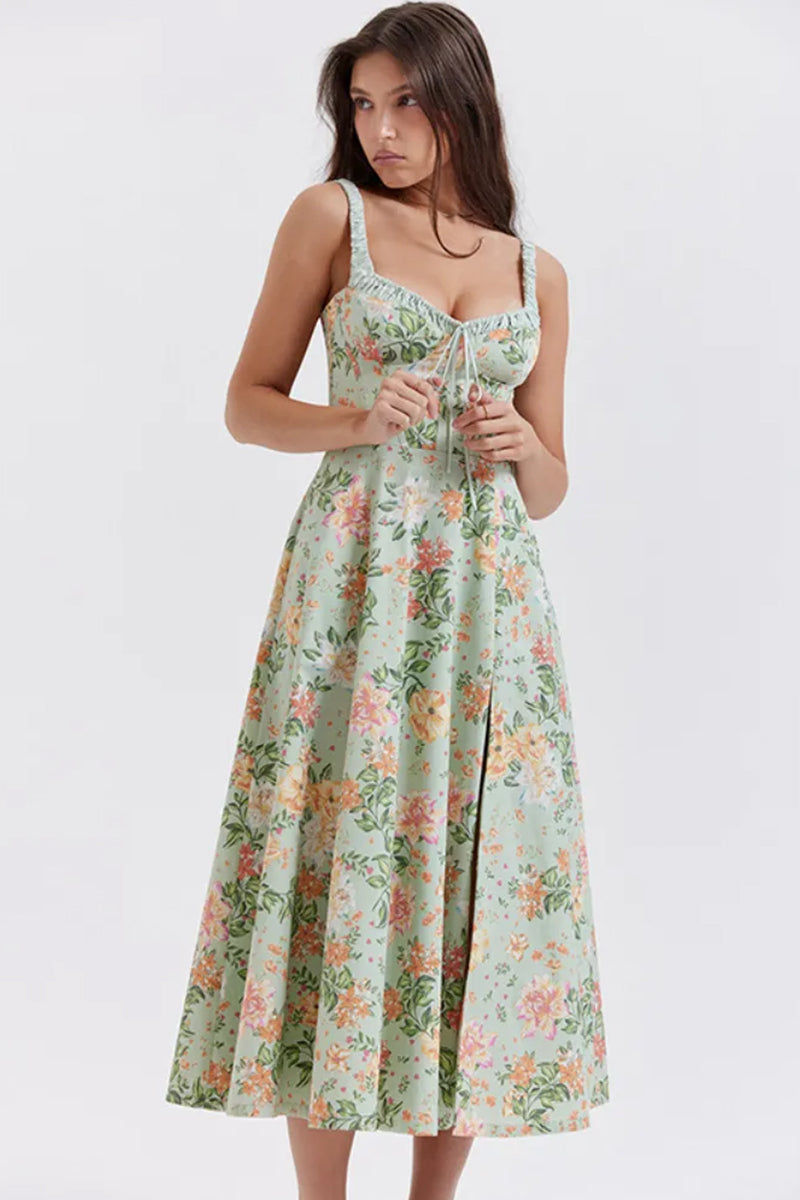 Color_Jade | Romance Reason Floral Print Midi Dress | Jewelclues