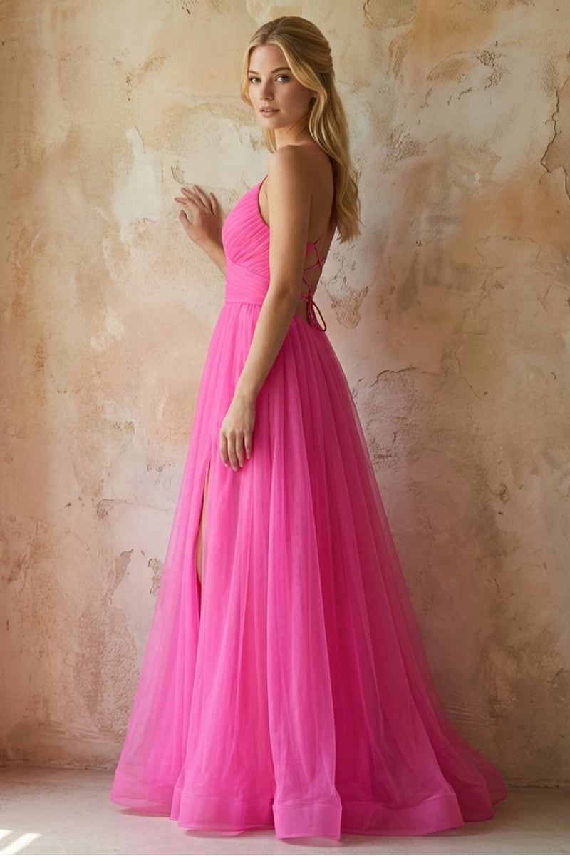 Romantic Evening Draped Tulle Gown | JewelClues