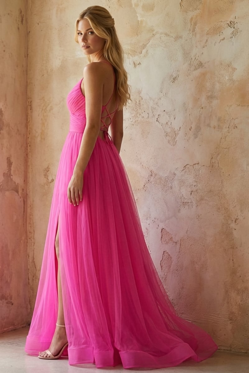 Romantic Evening Draped Tulle Gown | JewelClues