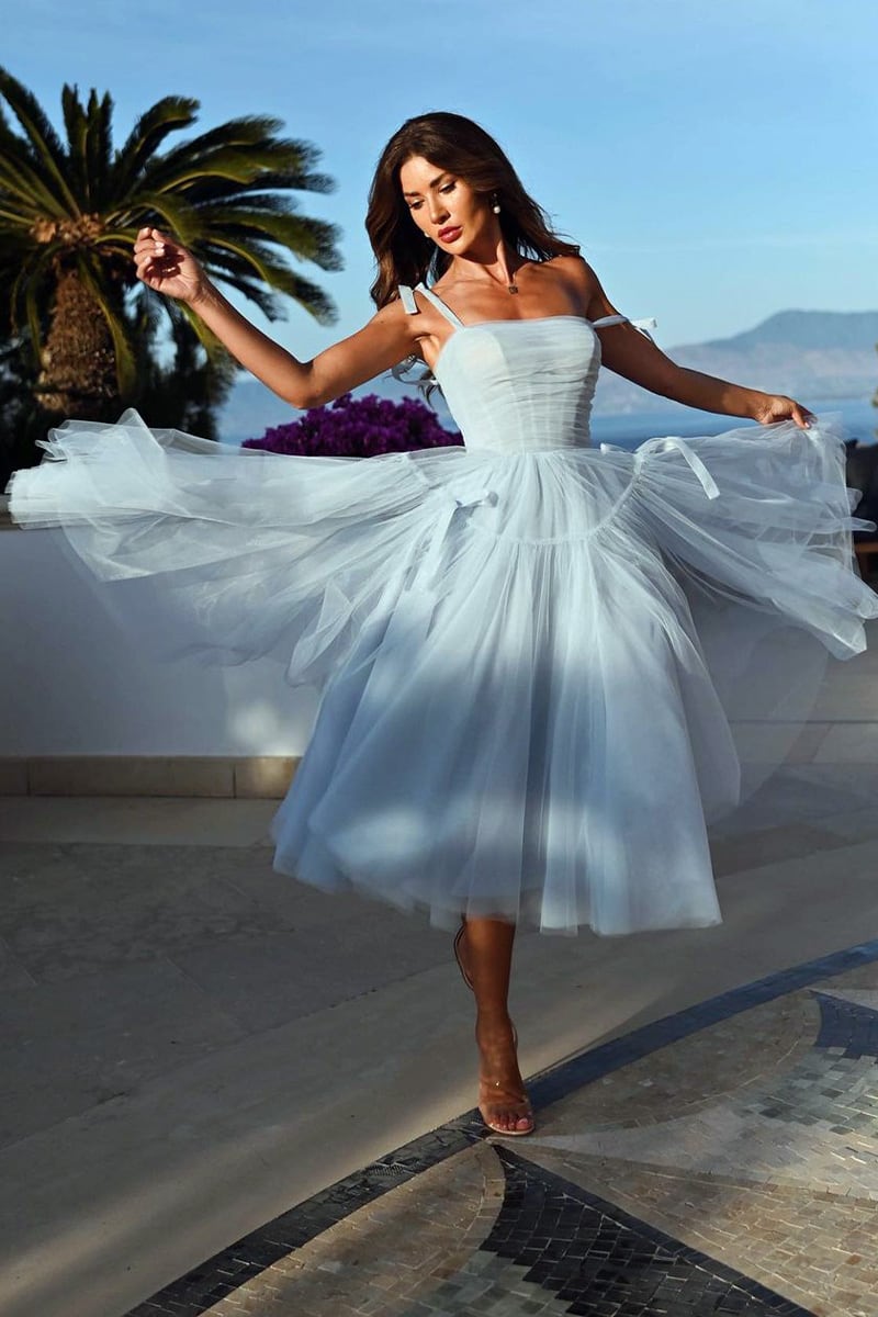 Romantic Heart Tie-Strap Midi Dress | Jewelclues #color_light blue