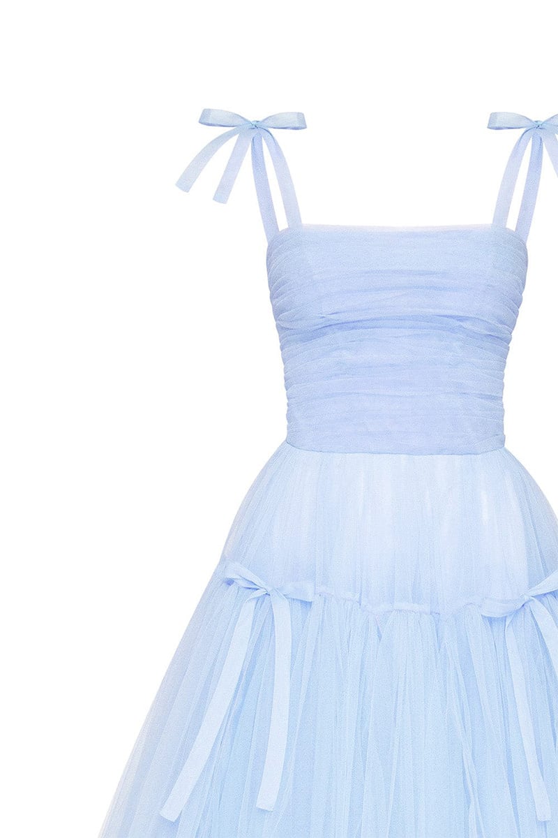 Romantic Heart Tie-Strap Midi Dress | Jewelclues #color_light blue