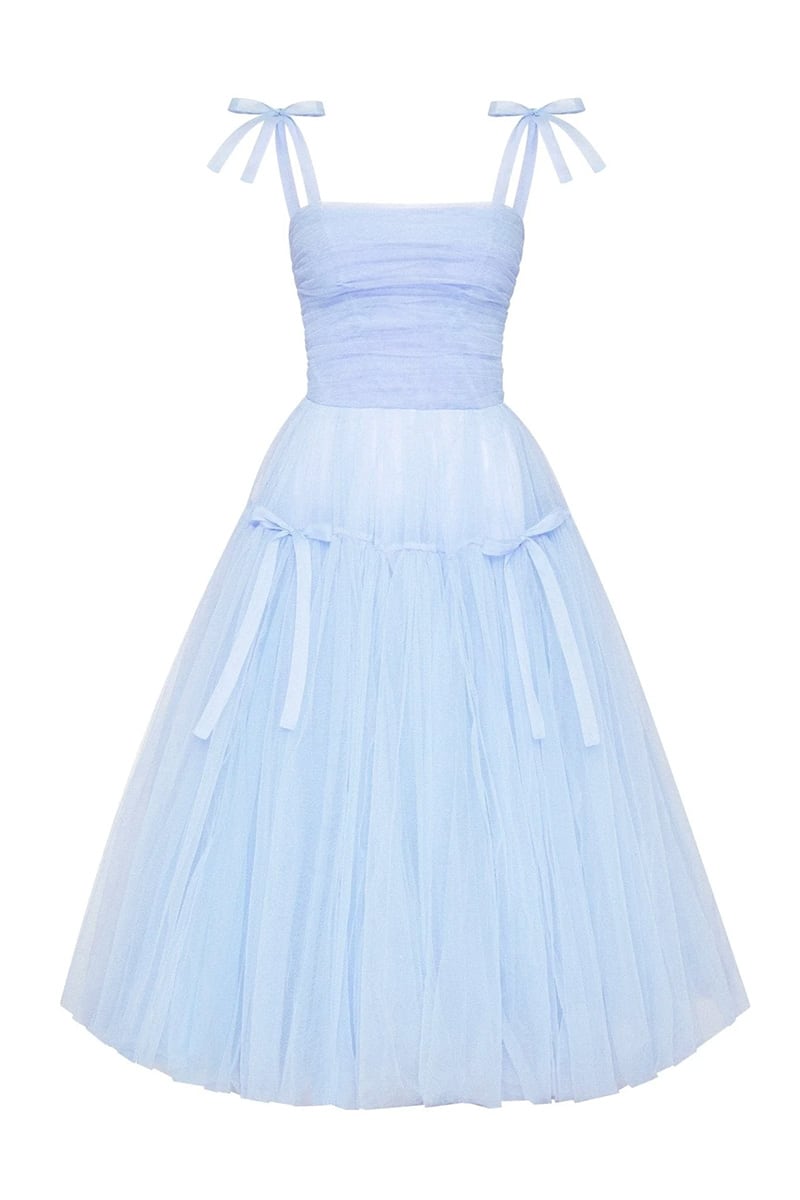 Romantic Heart Tie-Strap Midi Dress | Jewelclues #color_light blue