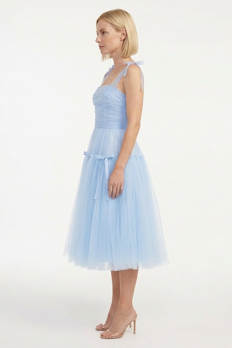 Romantic Heart Tie-Strap Midi Dress | Jewelclues #color_light blue