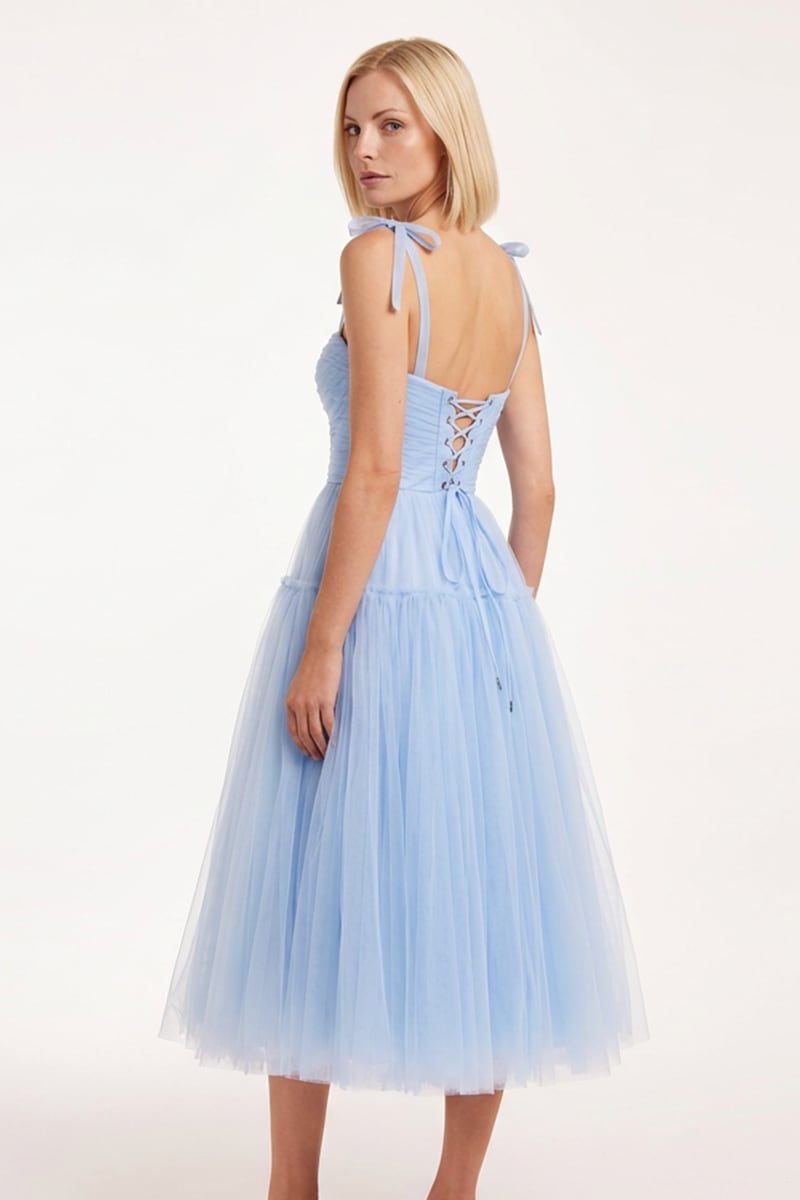 Romantic Heart Tie-Strap Midi Dress | Jewelclues #color_light blue