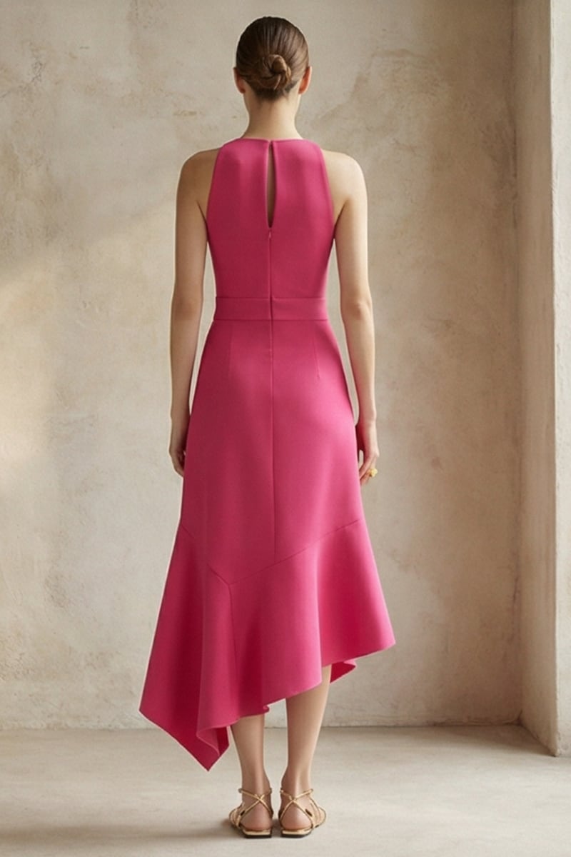 Rosalee Asymmetrical Midi Dress | Jewelclues