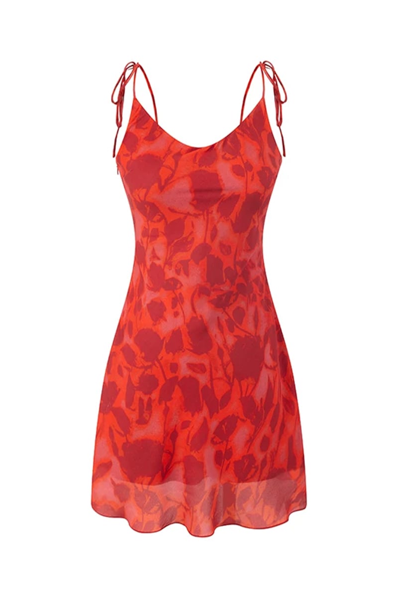 Rosette Tie-Strap Mini Dress | Jewelclues