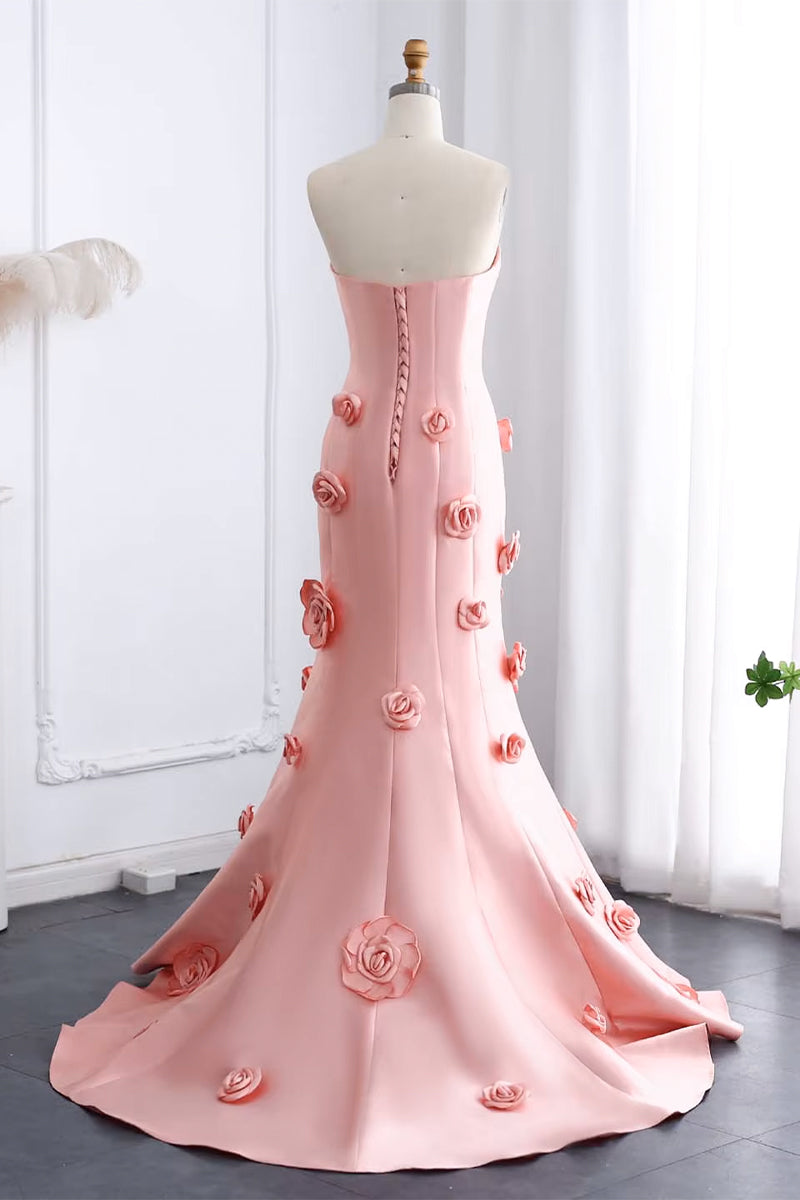 Samara 3D Floral Strapless Maxi Dress | Jewelclues