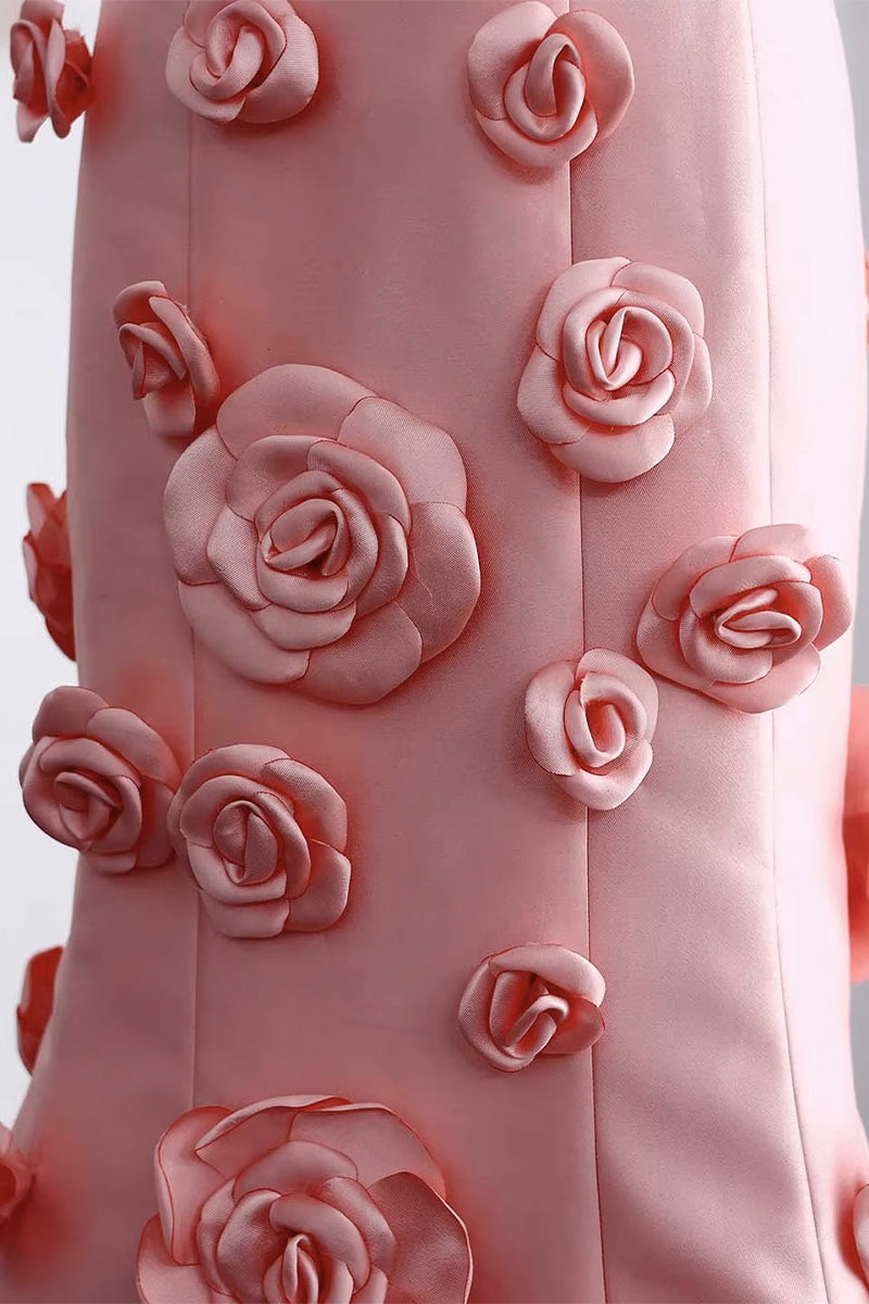 Samara 3D Floral Strapless Maxi Dress | Jewelclues