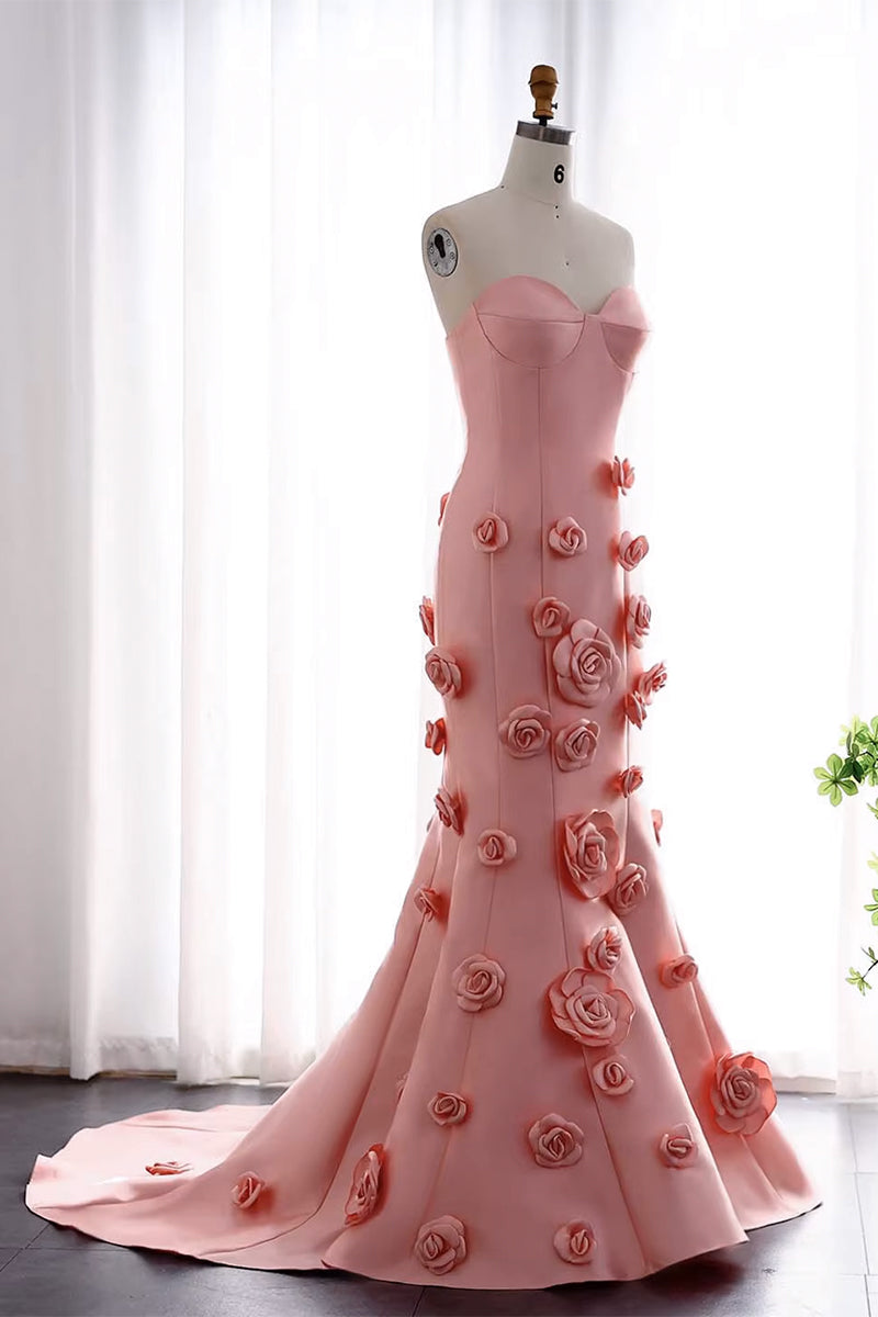 Samara 3D Floral Strapless Maxi Dress | Jewelclues