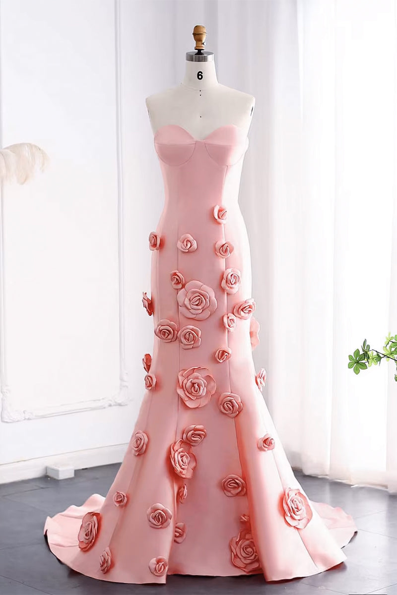 Samara 3D Floral Strapless Maxi Dress | Jewelclues