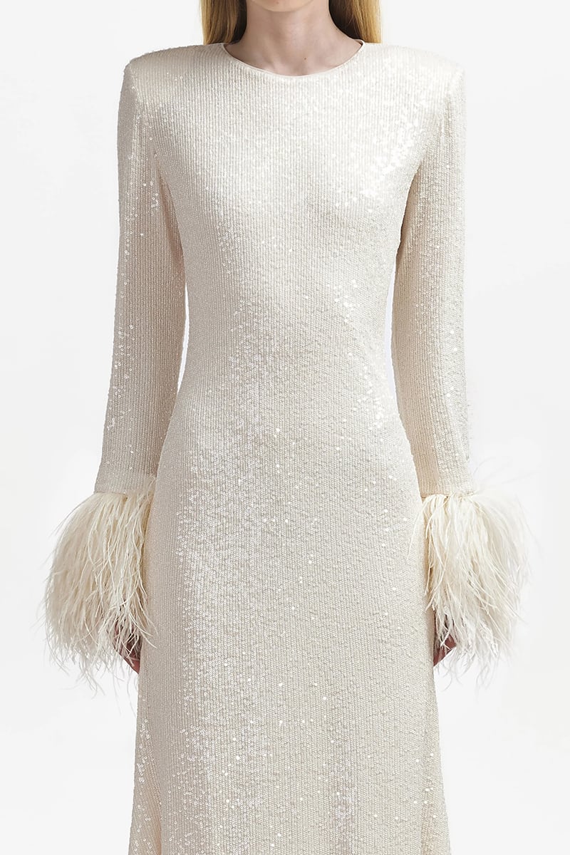Samba Long Sleeve Sequin Midi Dress | Jewelclues