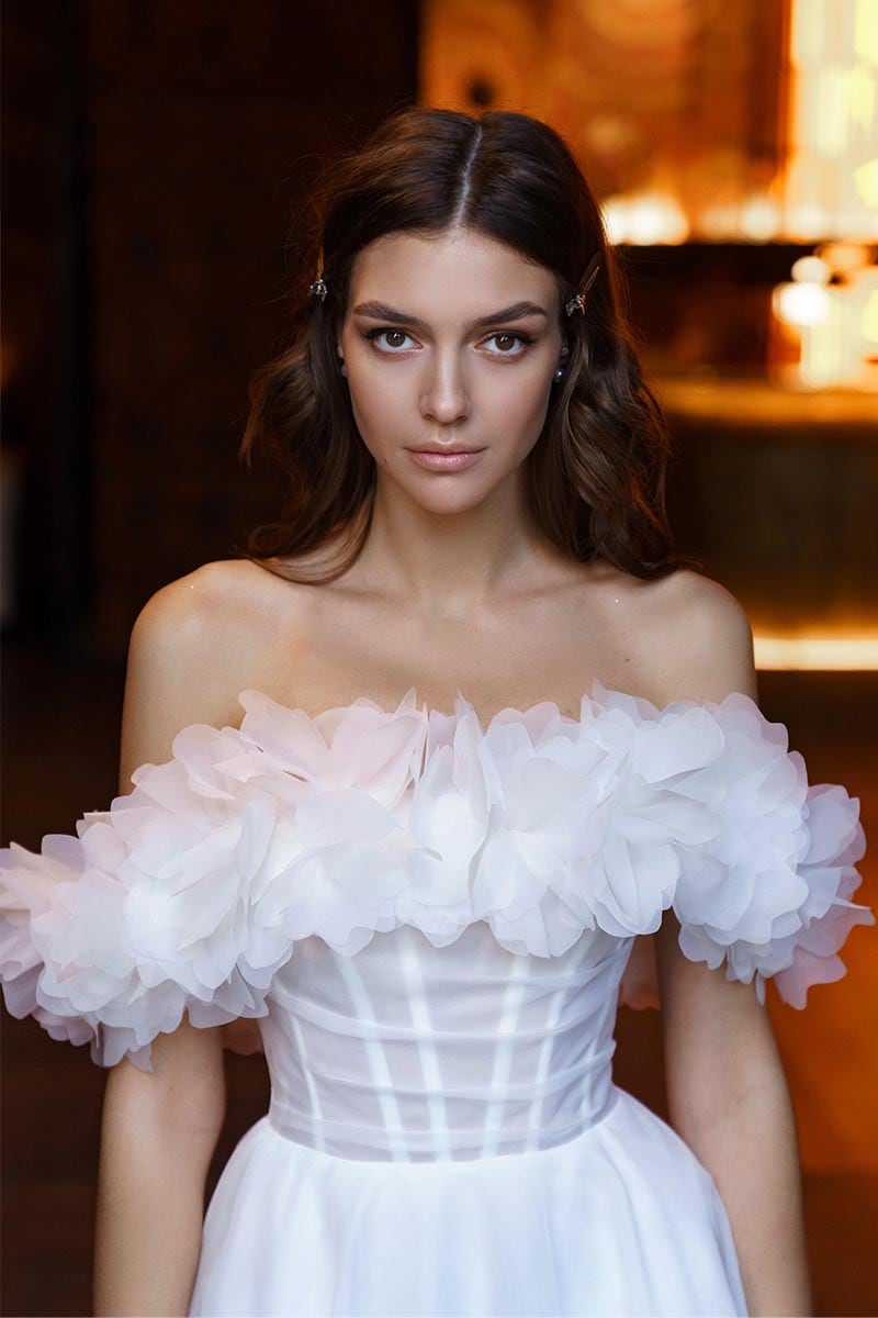 Sedona 3D Floral Strapless Wedding Dress | Jewelclues