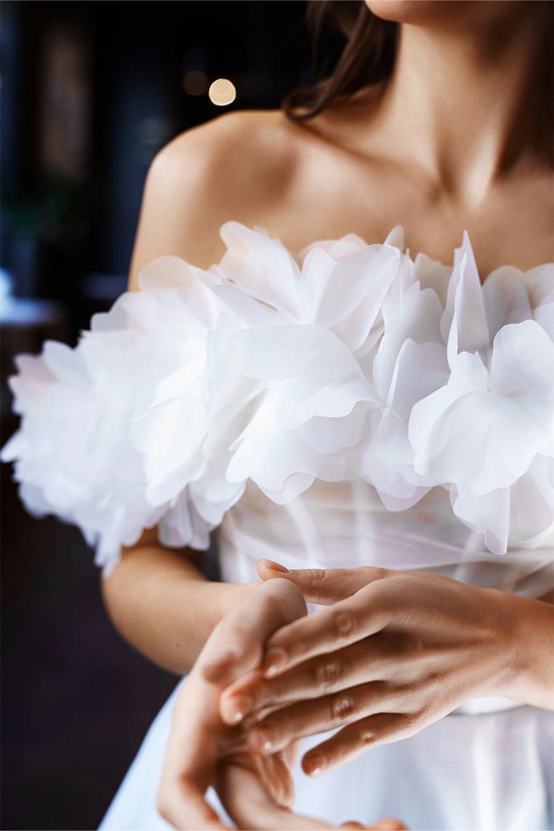Sedona 3D Floral Strapless Wedding Dress | Jewelclues