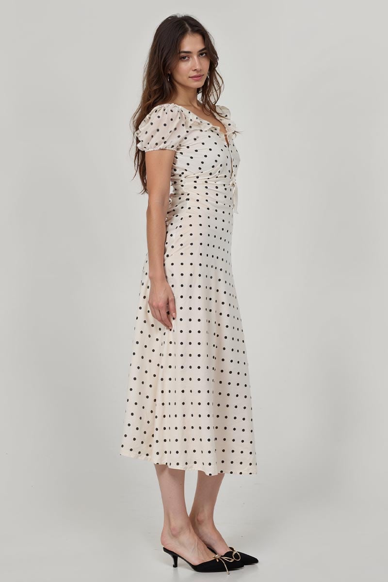 Selene Polka Dot Midi Dress | Jewelclues