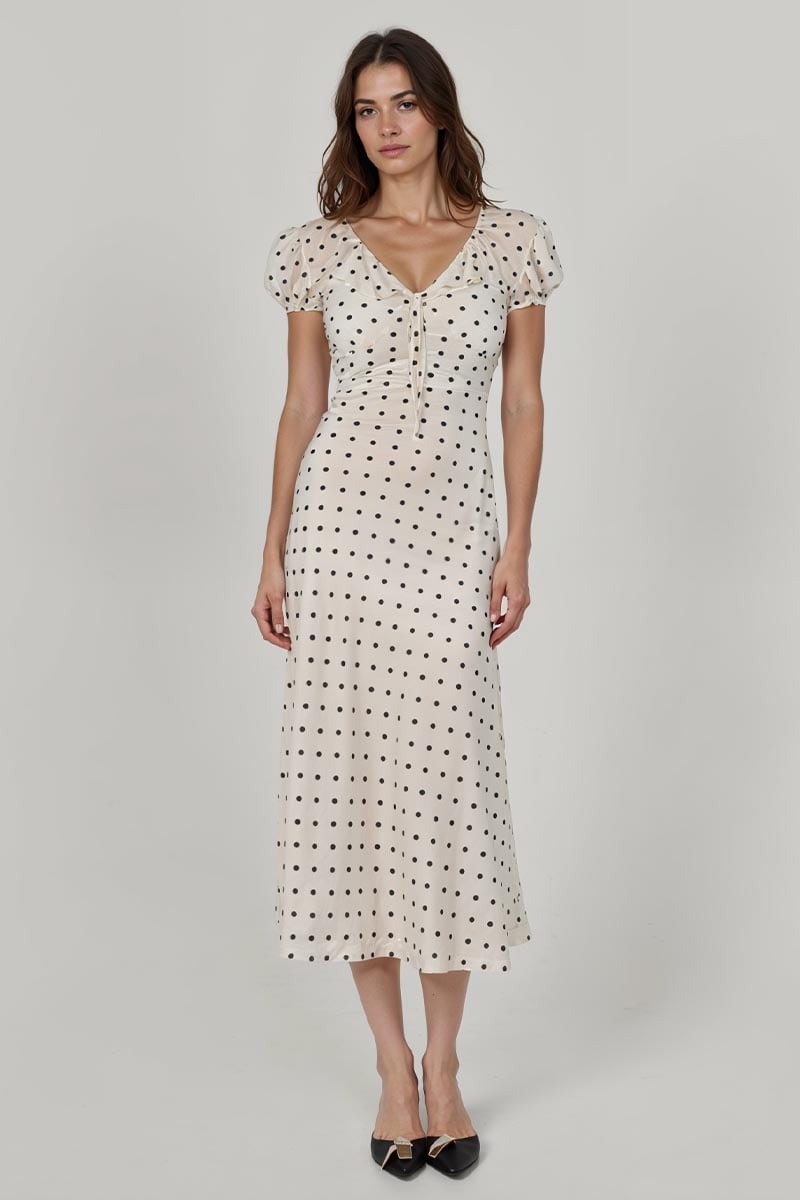 Selene Polka Dot Midi Dress | Jewelclues
