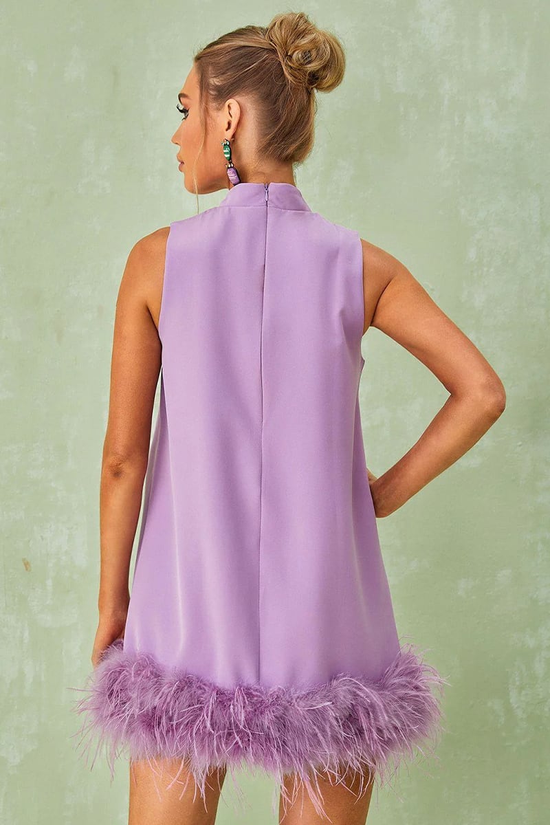Sensational Glam Sleeveless Mini Dress | Jewelclues #color_lilac