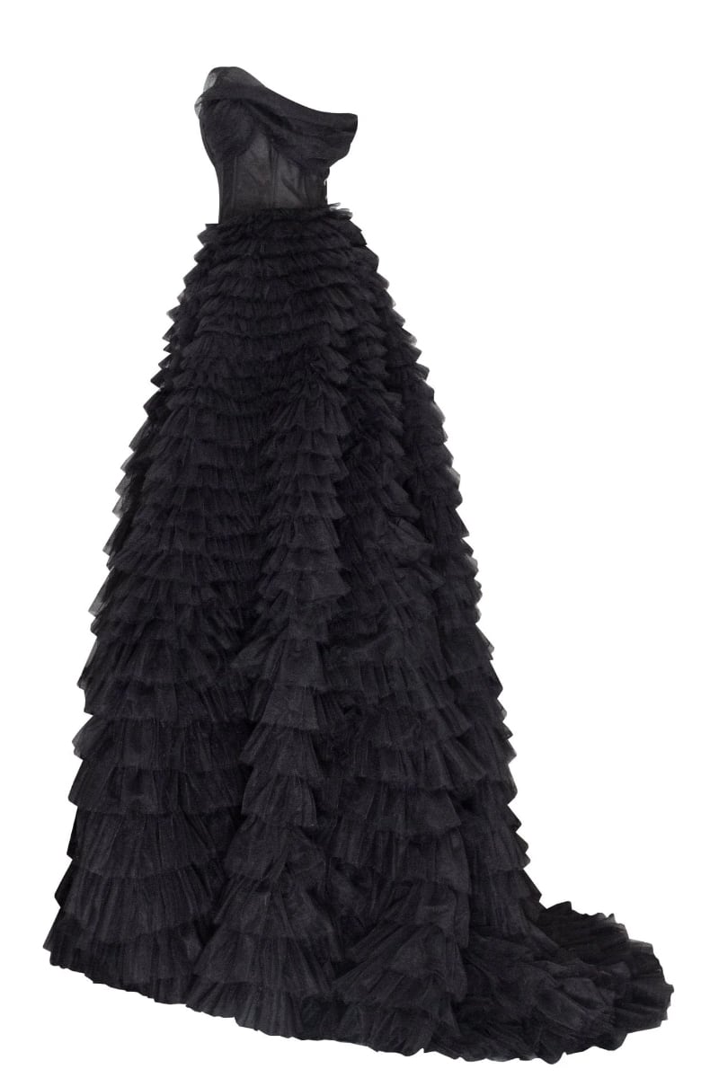 Seraphina One-Shoulder Tulle Ball Gown | Jewelclues - Black