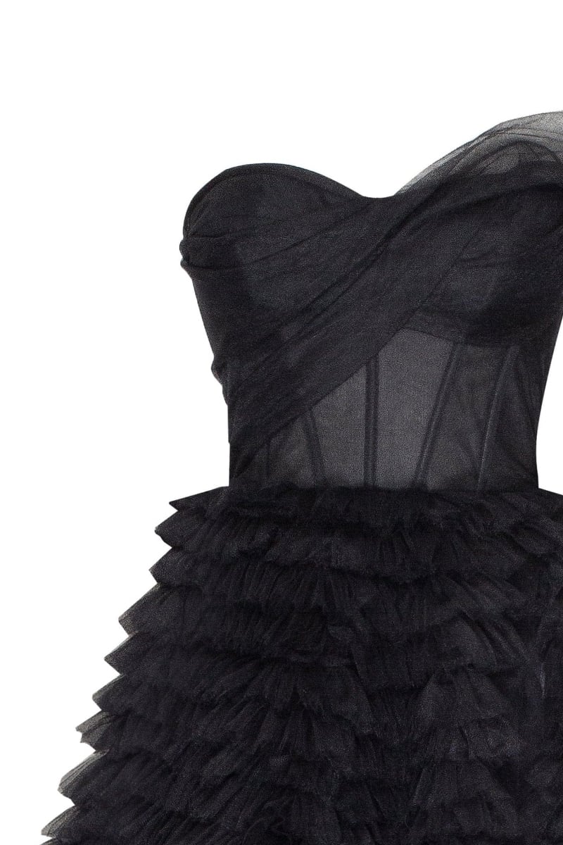 Seraphina One-Shoulder Tulle Ball Gown | Jewelclues - Black