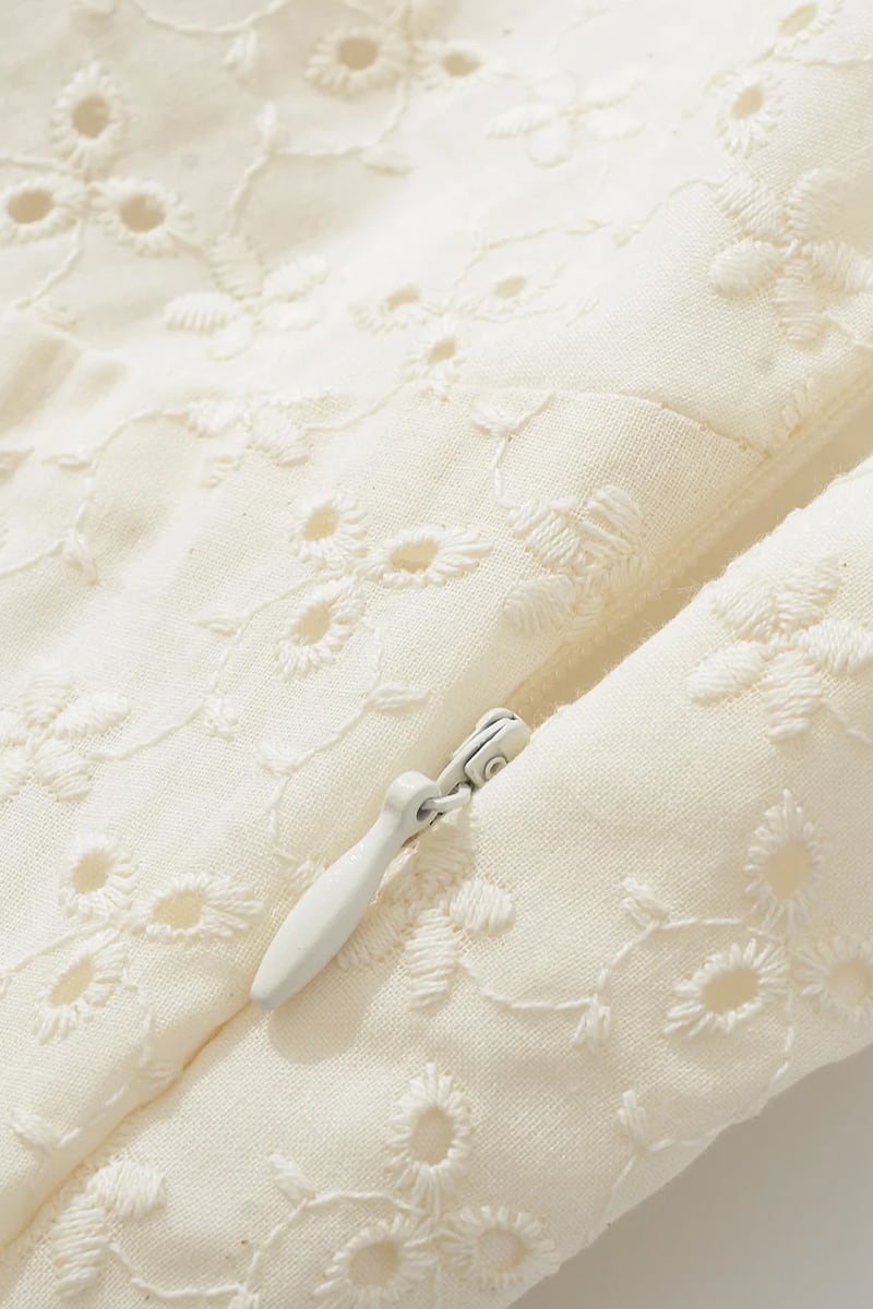 Seraphine Eyelet Embroidered Mini Dress | Jewelclues #color_off white