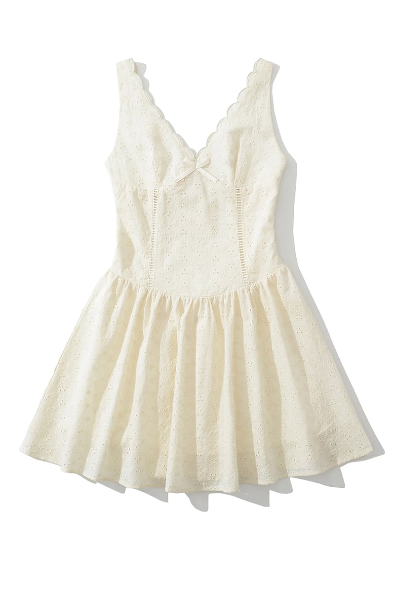 Seraphine Eyelet Embroidered Mini Dress | Jewelclues #color_off white