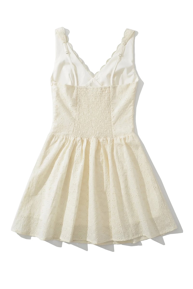 Seraphine Eyelet Embroidered Mini Dress | Jewelclues #color_off white