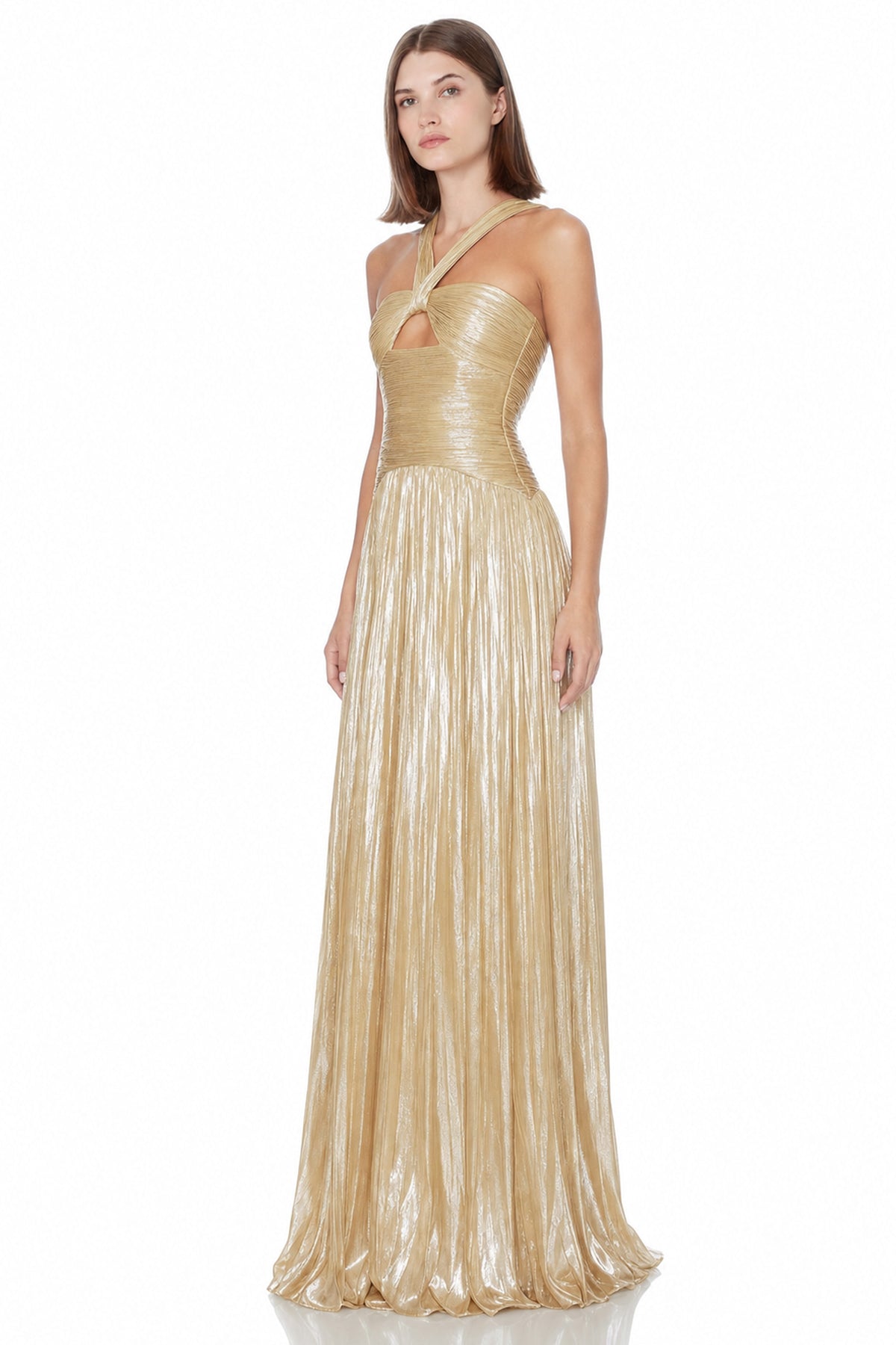Serena Metallic Cut-Out Gown | JewelClues