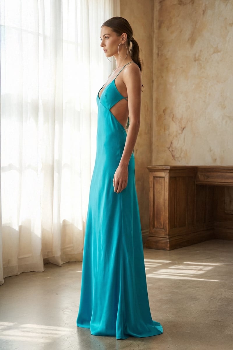 Skye Satin Bias Cut Gown | JewelClues