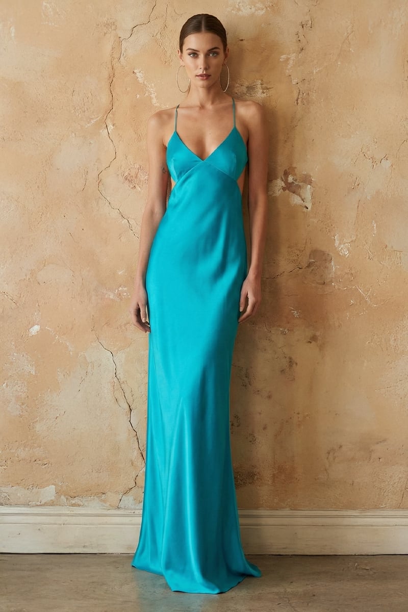 Skye Satin Bias Cut Gown | JewelClues