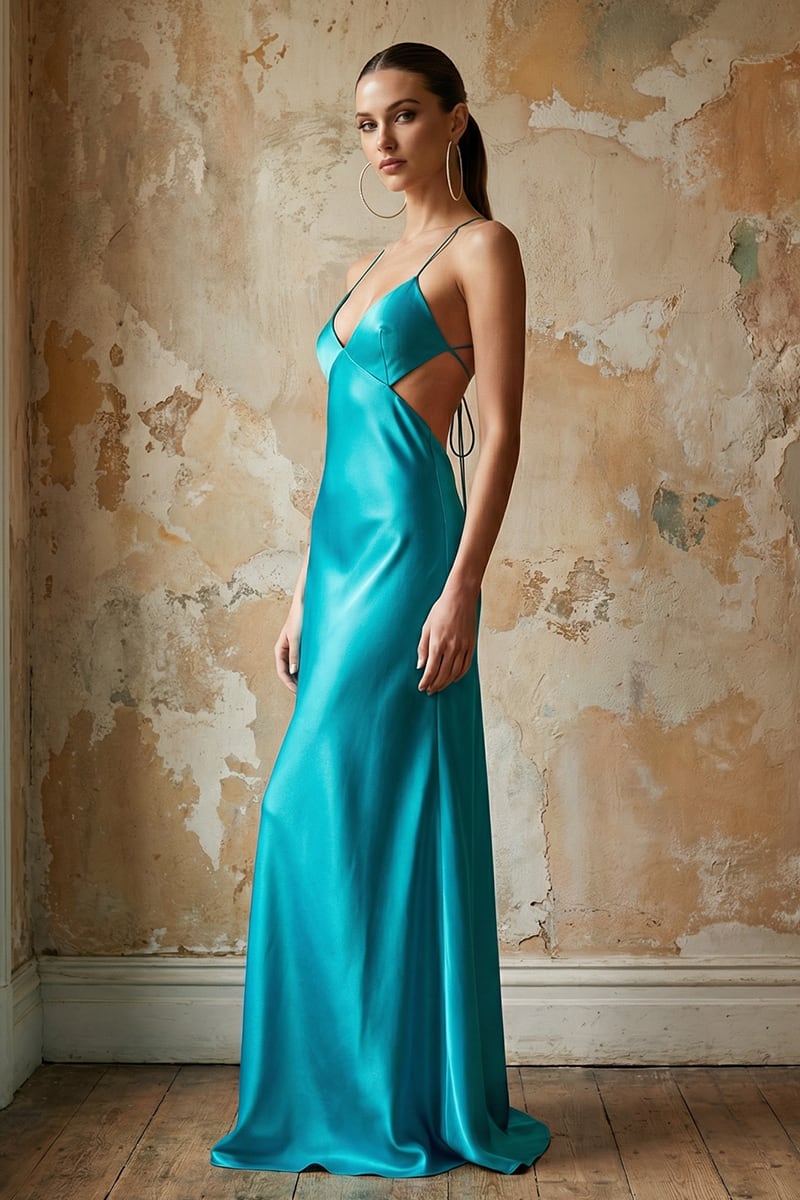 Skye Satin Bias Cut Gown | JewelClues