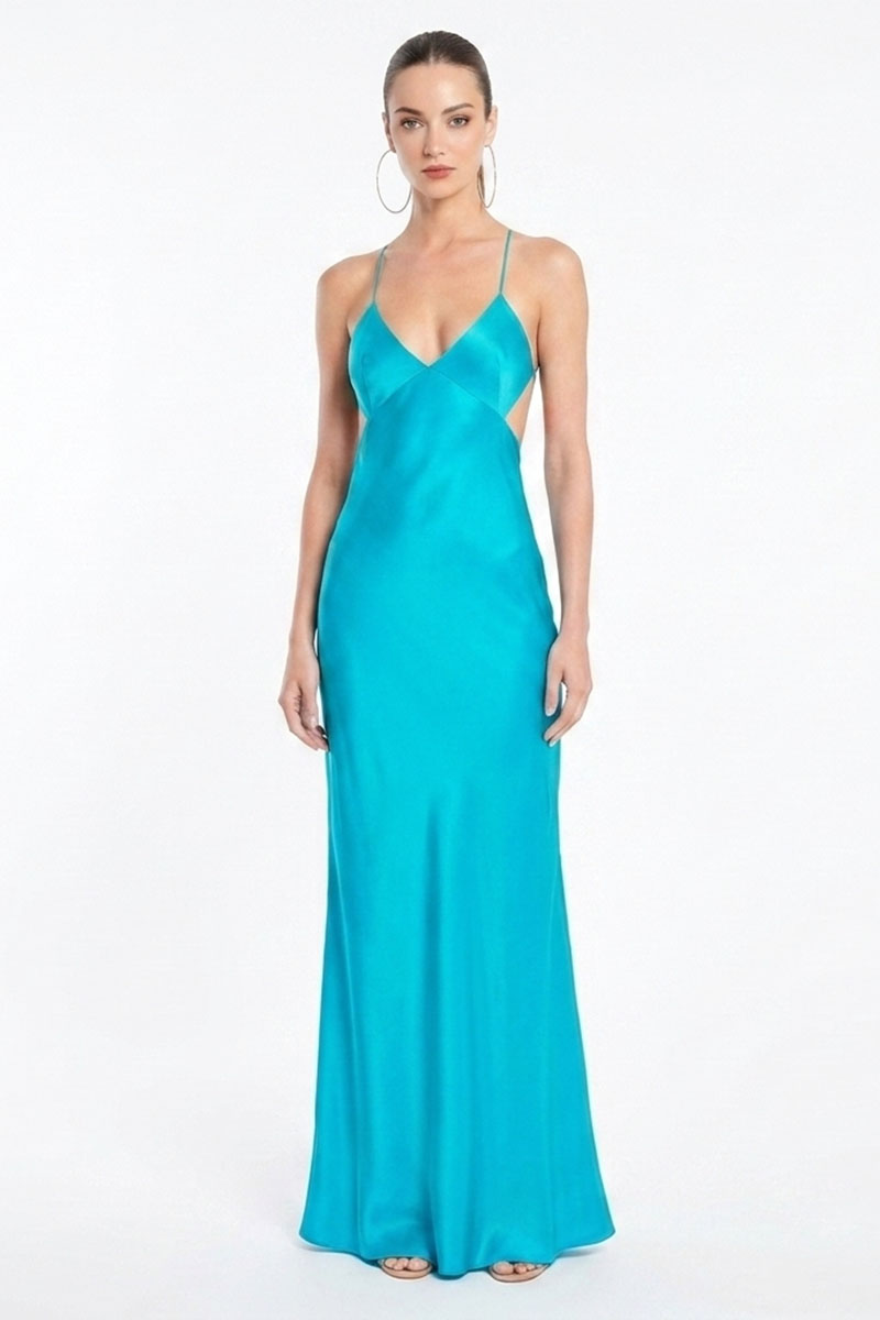 Skye Satin Bias Cut Gown | JewelClues