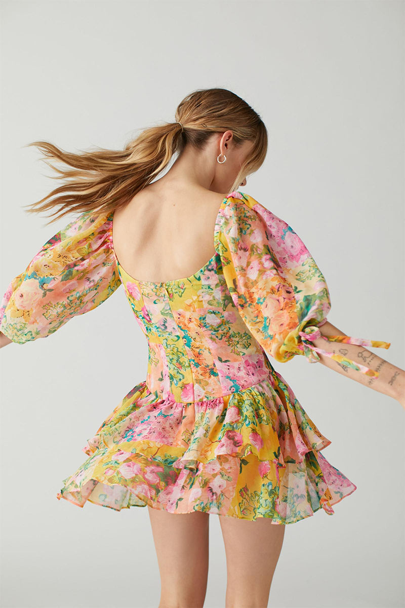 So Stunning Floral Print Mini Dress | Jewelclues
