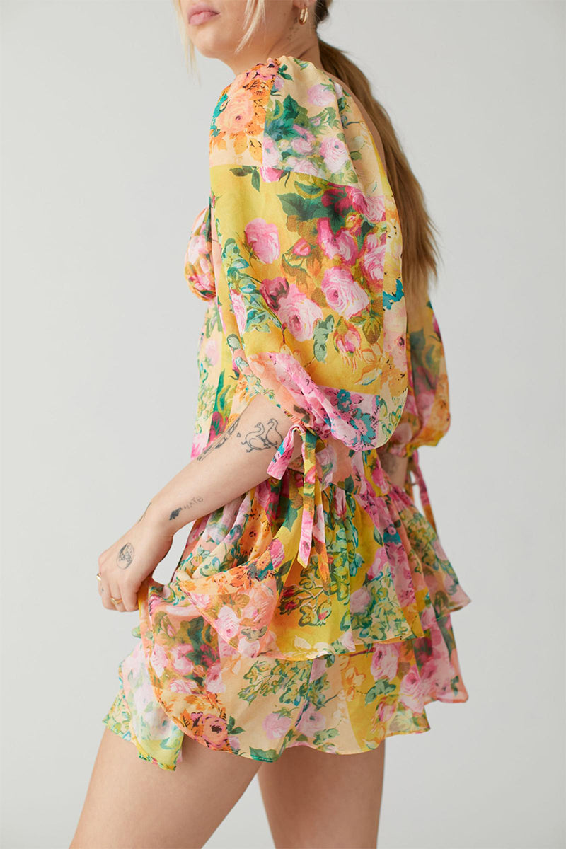 So Stunning Floral Print Mini Dress | Jewelclues