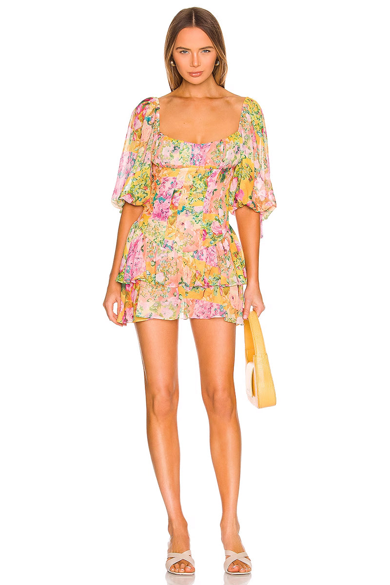 So Stunning Floral Print Mini Dress | Jewelclues