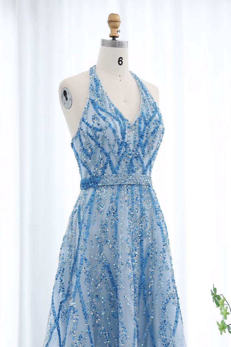 Soiree Charm Jewel Tone Maxi Dress | Jewelclues #color_light blue