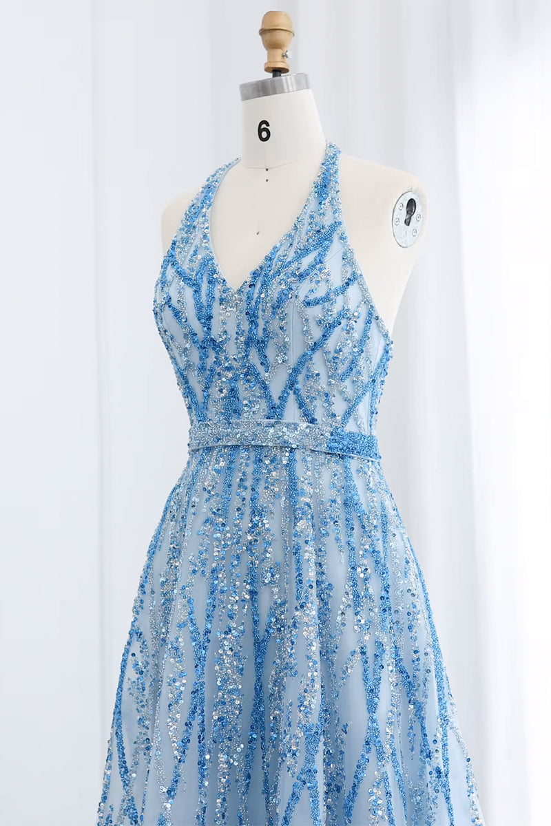 Soiree Charm Jewel Tone Maxi Dress | Jewelclues #color_light blue