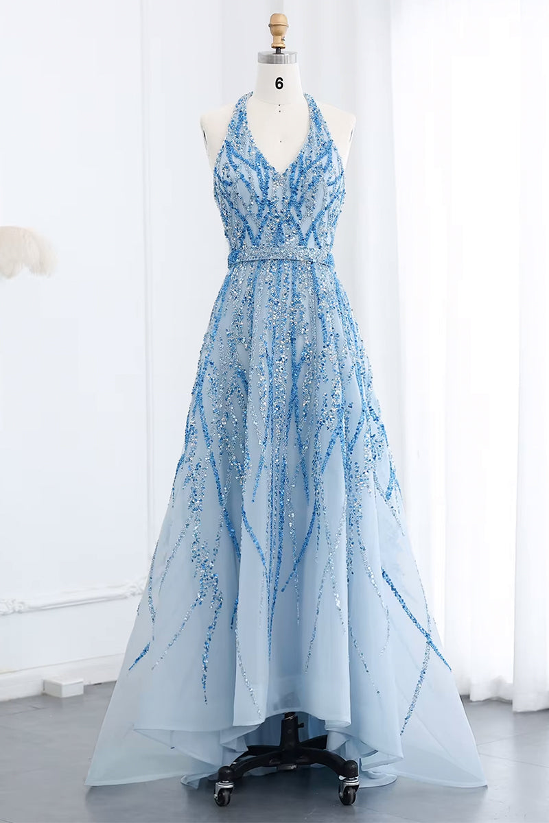 Soiree Charm Jewel Tone Maxi Dress | Jewelclues #color_light blue