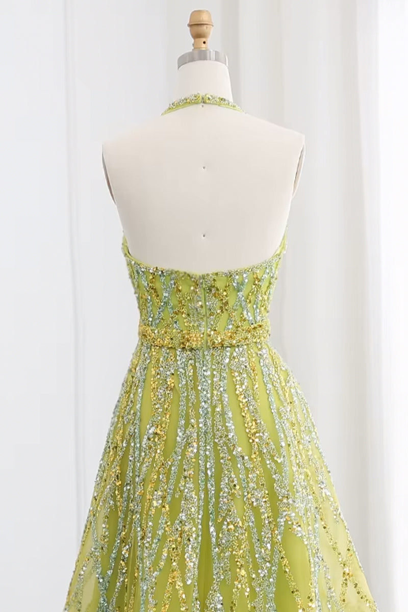 Soiree Charm Jewel Tone Maxi Dress | Jewelclues #color_lime green