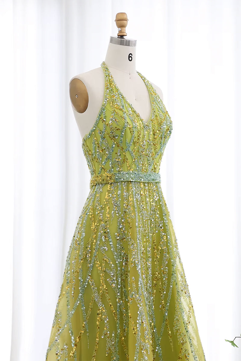 Soiree Charm Jewel Tone Maxi Dress | Jewelclues #color_lime green