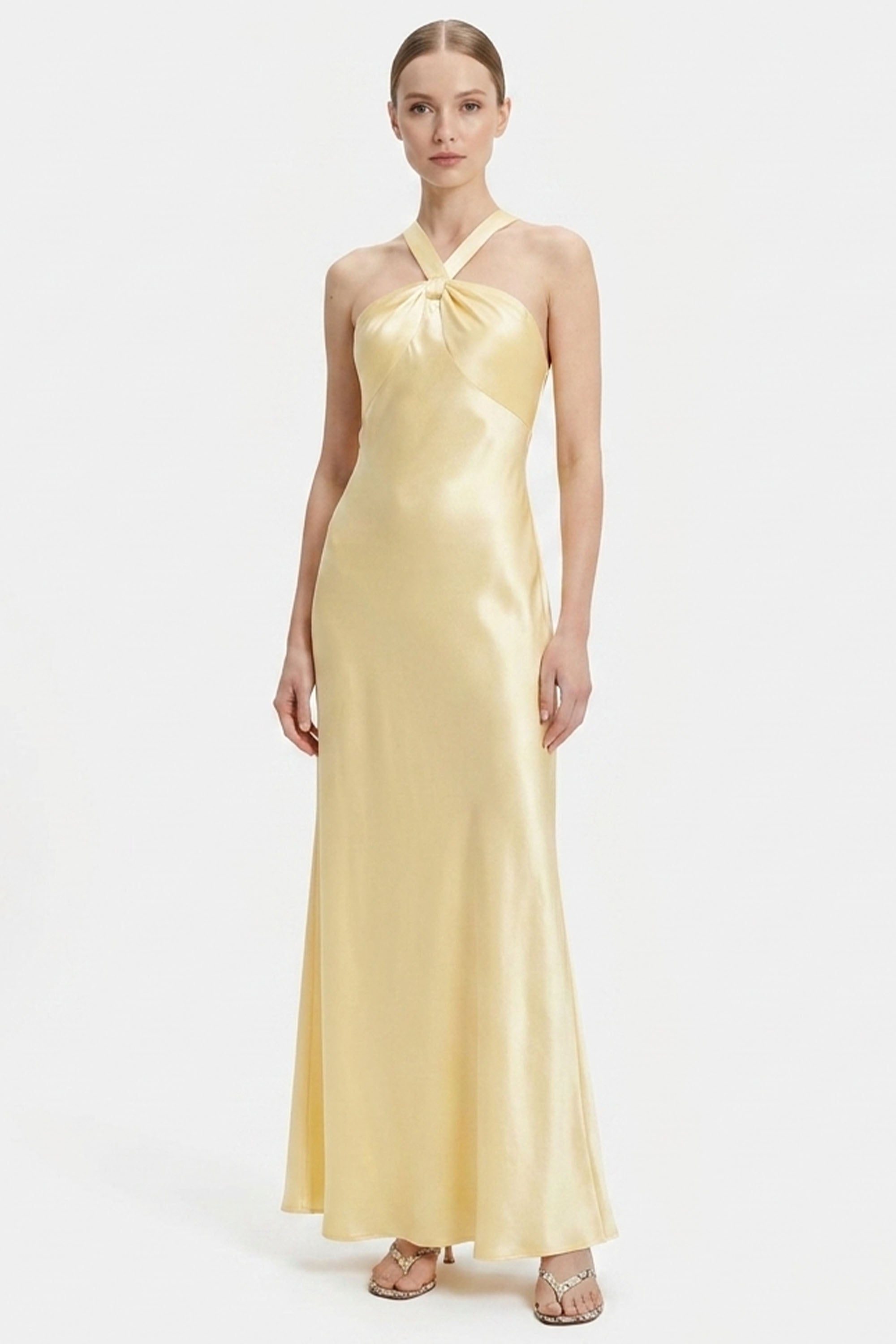 Solene Buttermilk Satin Maxi Dress | Made-To-Order