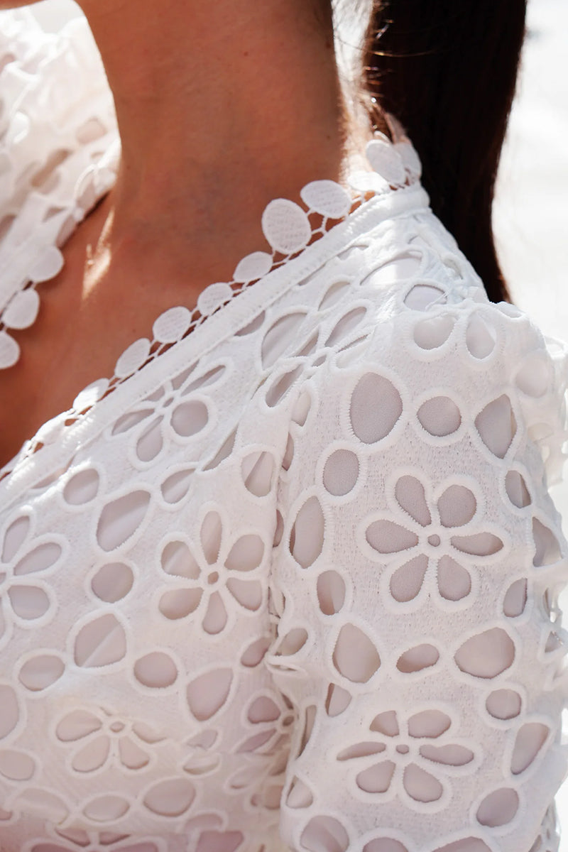 Somerset White Eyelet Maxi Dress | Jewelclues