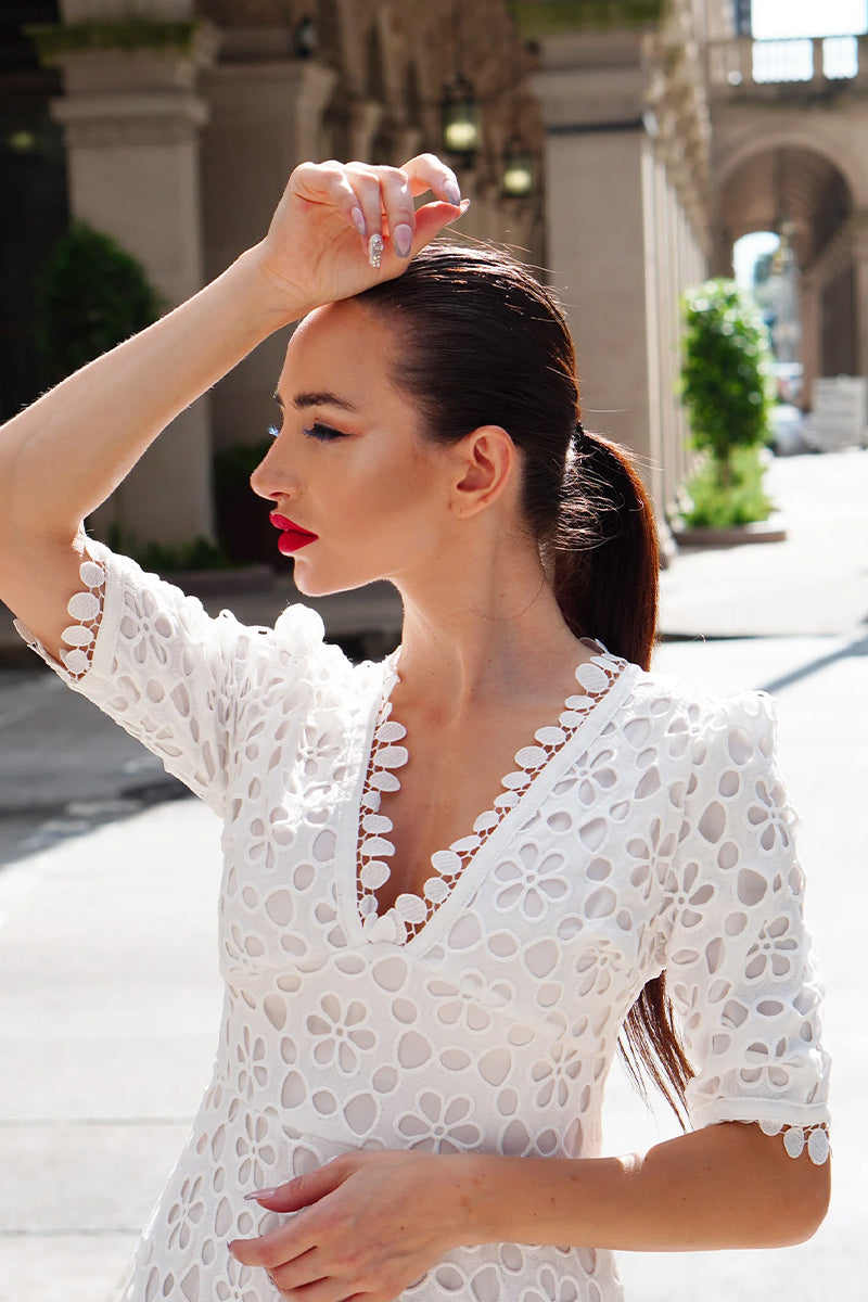 Somerset White Eyelet Maxi Dress | Jewelclues