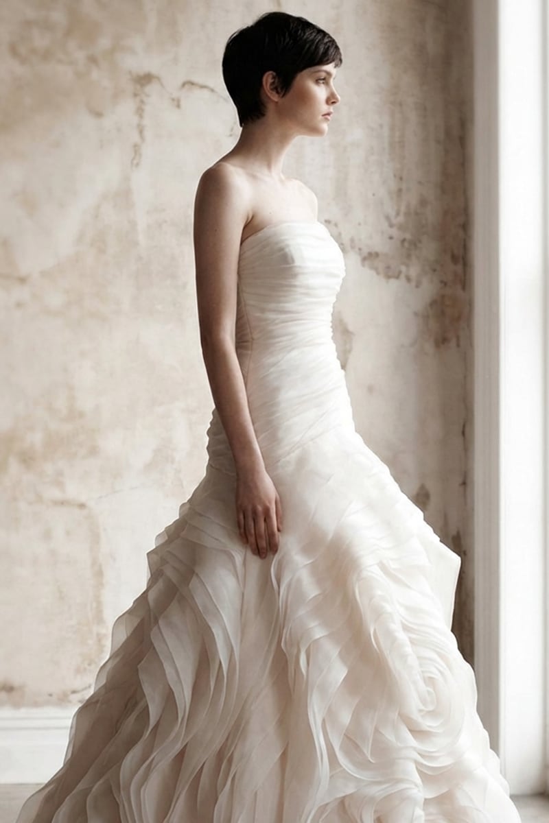 Sophia Strapless Organza Gown | JewelClues #color_white
