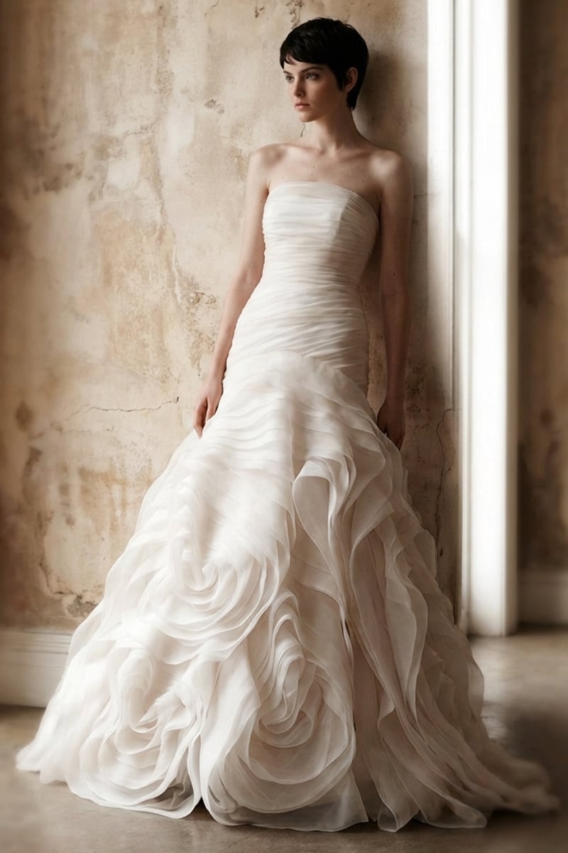 Sophia Strapless Organza Gown | JewelClues #color_white